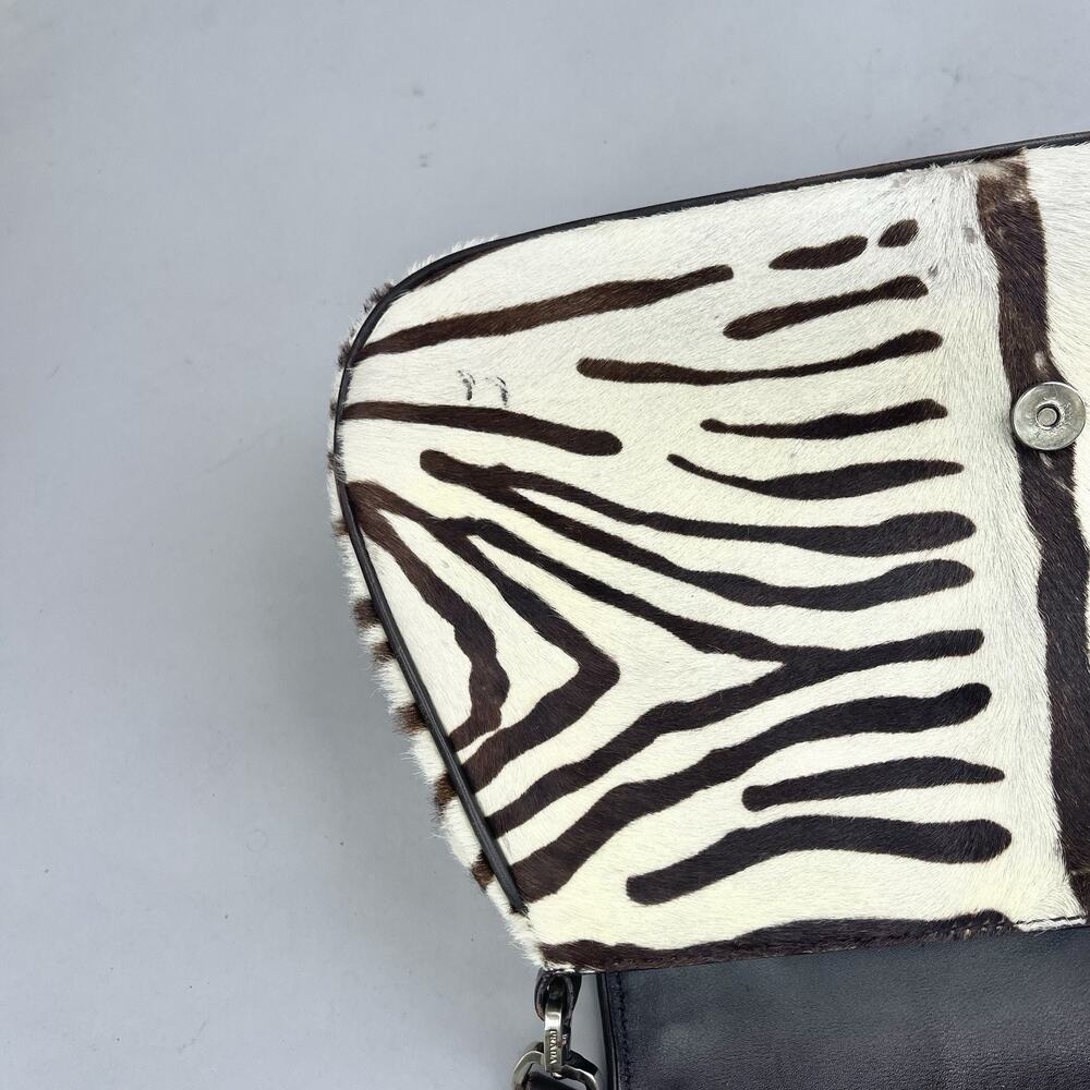 Prada Zebra Print Shoulder Bag - Black and White - Picture 10 of 16